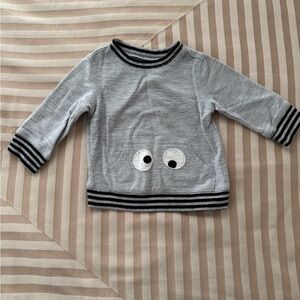 First Impressions Gray and Black Googly Eyes Sweatshirt